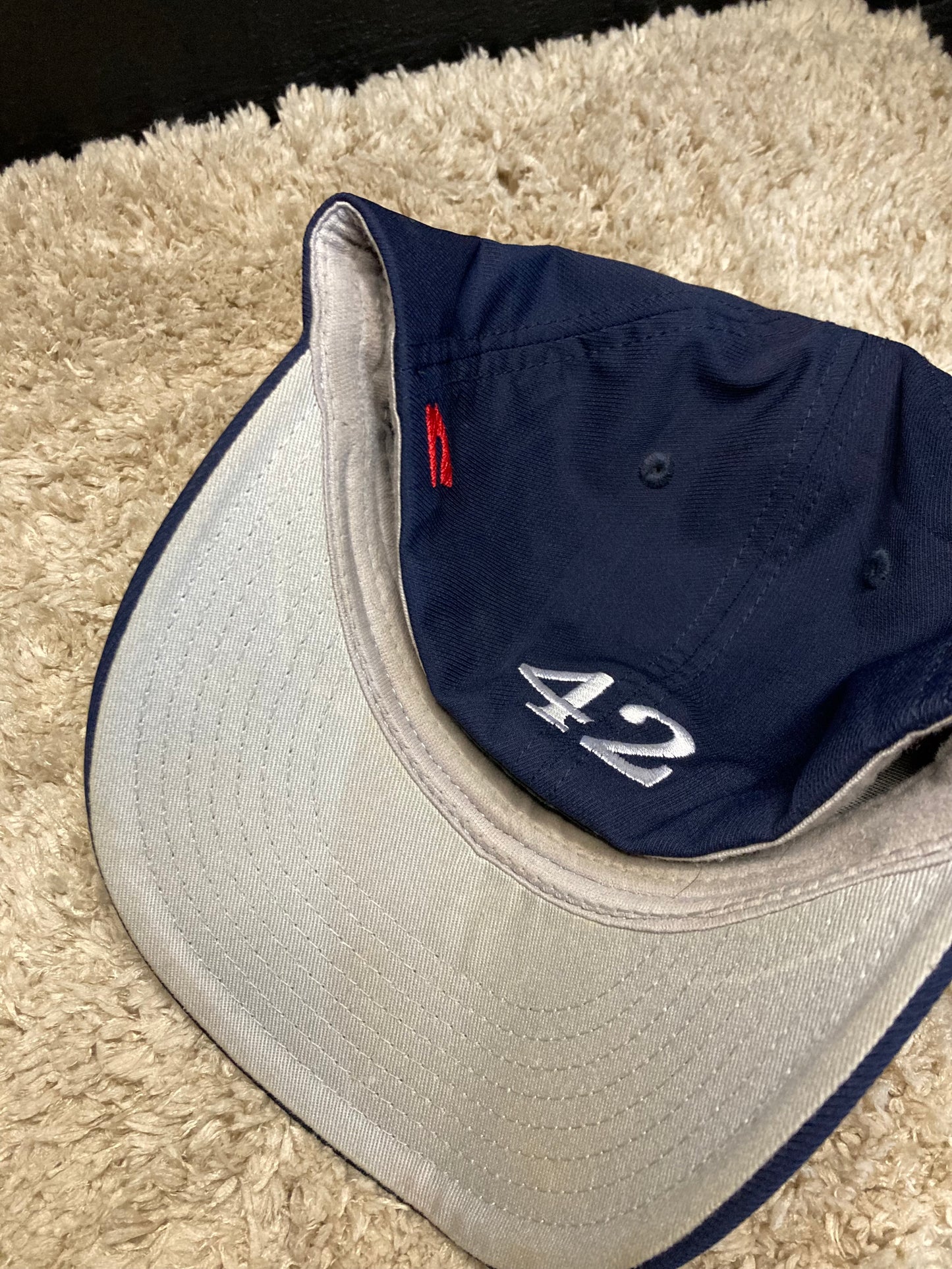 Red and Navy Champro Baseball Cap with Bold “A” Logo