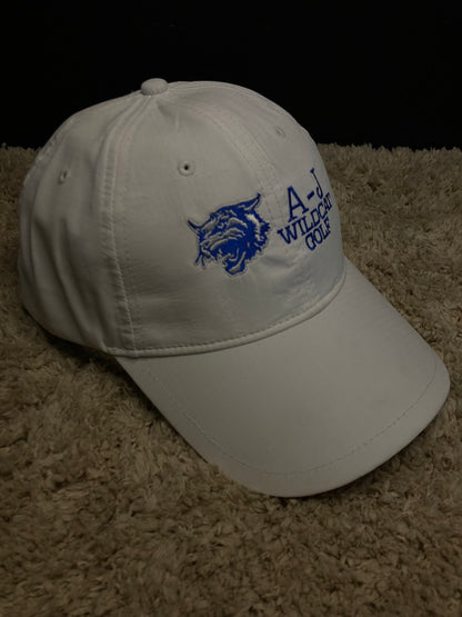 White A-J Wildcat Golf Adjustable Cap