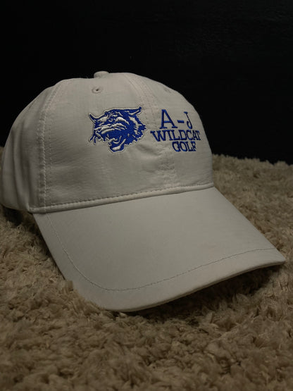 White A-J Wildcat Golf Adjustable Cap